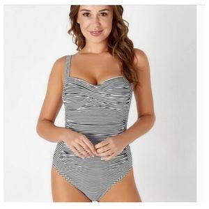 Bond-Eye Australia Sorrento black and white stripe one piece swimsuit/ Like New